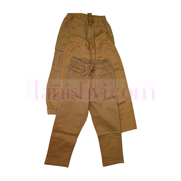 Boys Cotton Jeans Pant - Beige