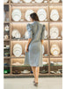 Elegant Dress With Floral Patch