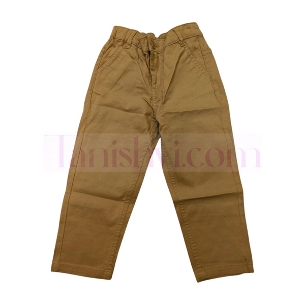 Boys Cotton Jeans Pant - Beige