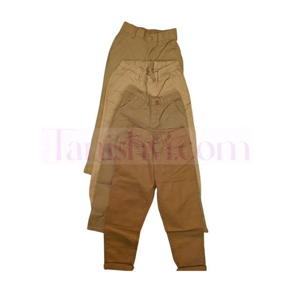 Boys Cotton Jeans Pant - Beige