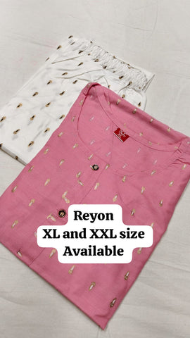Straight Cut kurti - Reyon Fabric