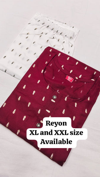 Straight Cut kurti - Reyon Fabric
