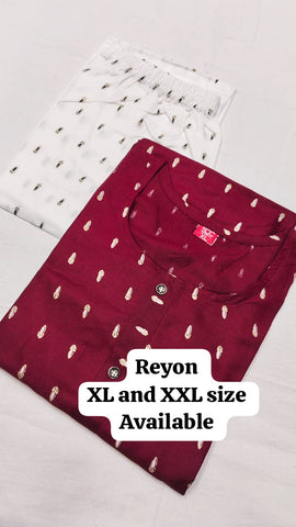Straight Cut kurti - Reyon Fabric